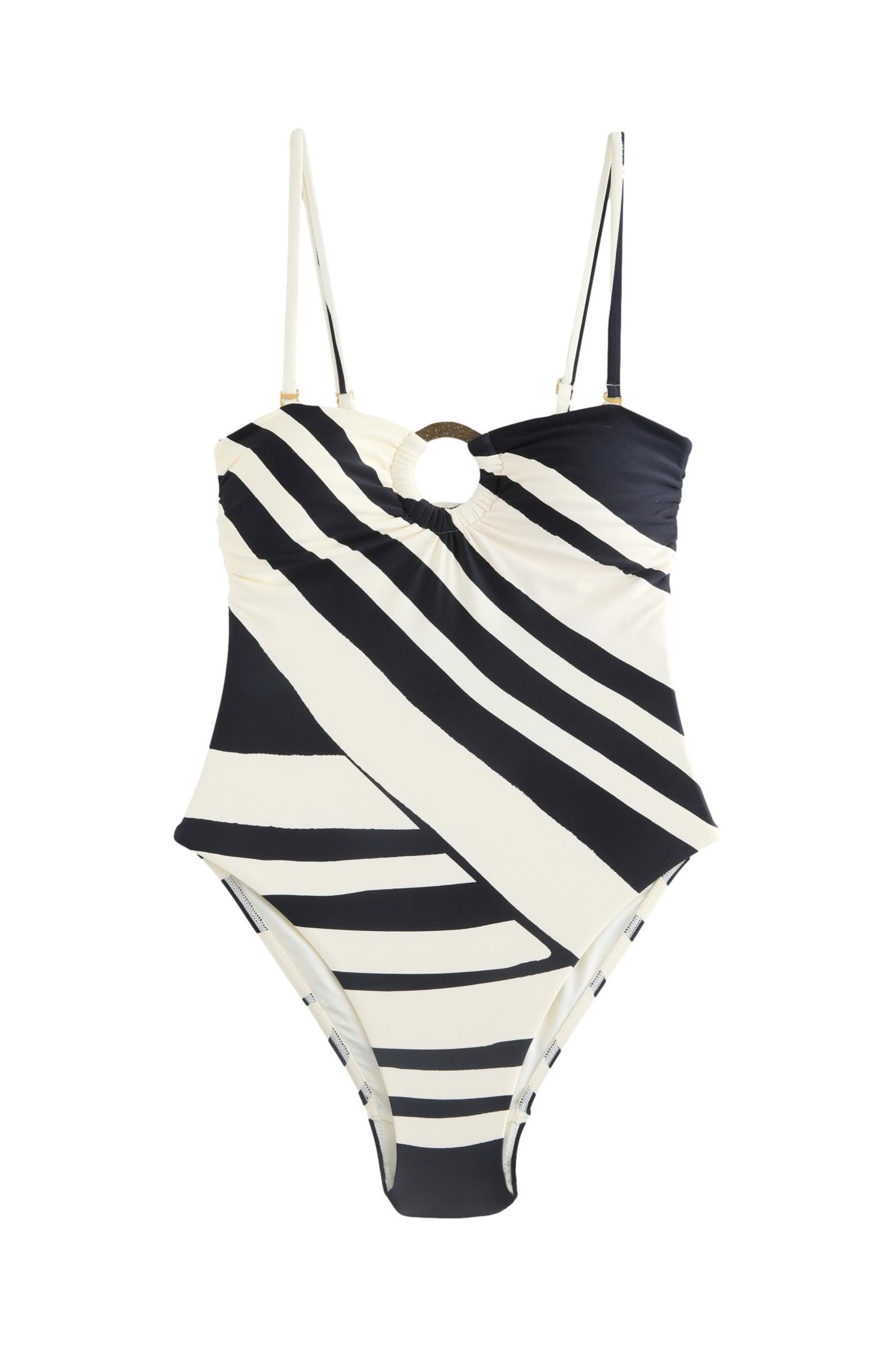 Next Badeanzug Figurformender Bandeau-Badeanzug mit Metalldetails (1-St)