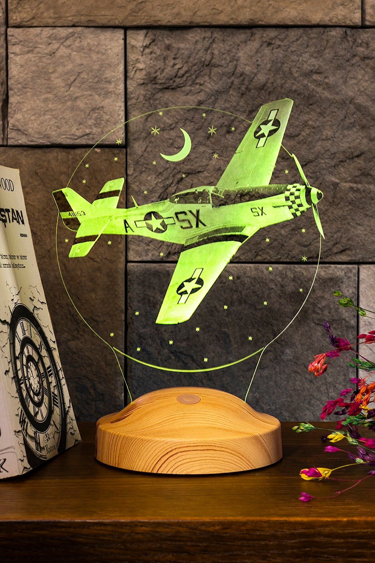 Reiseliebhaber, für Nachttischlampe 7 Babys, integriert, 3D für Nachtlicht Leuchte Farben fest LED Geburtstagsgeschenk Kinder Geschenkelampe Geschenk Flugzeug