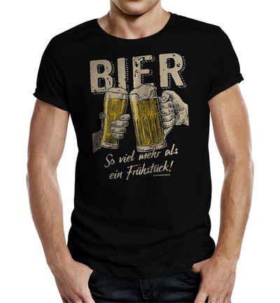 RAHMENLOS® T-Shirt Das Party Geschenk für Männer: Bier - so viel mehr als ein Frühstück