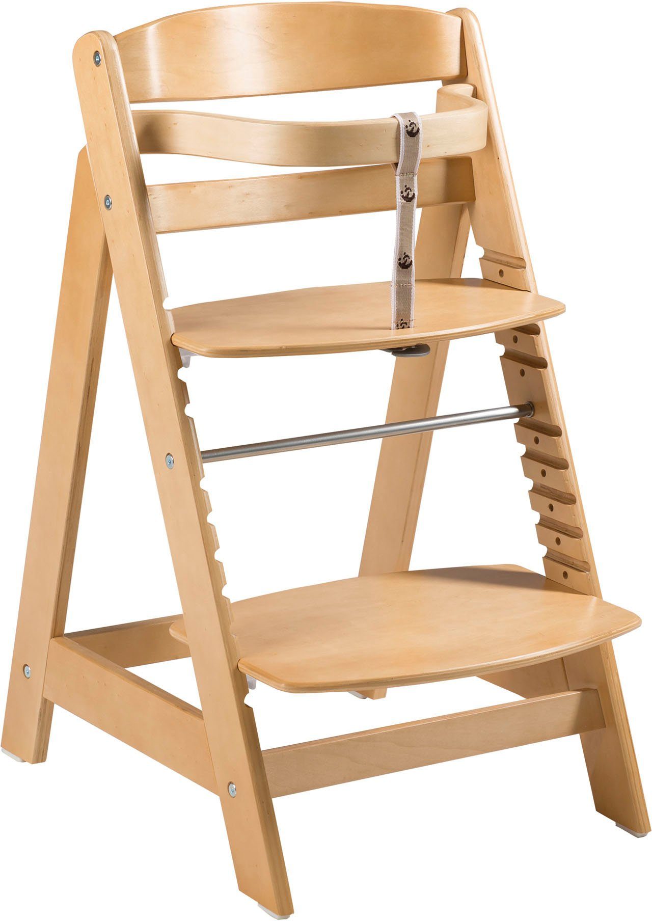 Treppenhochstuhl aus roba® Hochstuhl Click, natur, Up Sit Holz