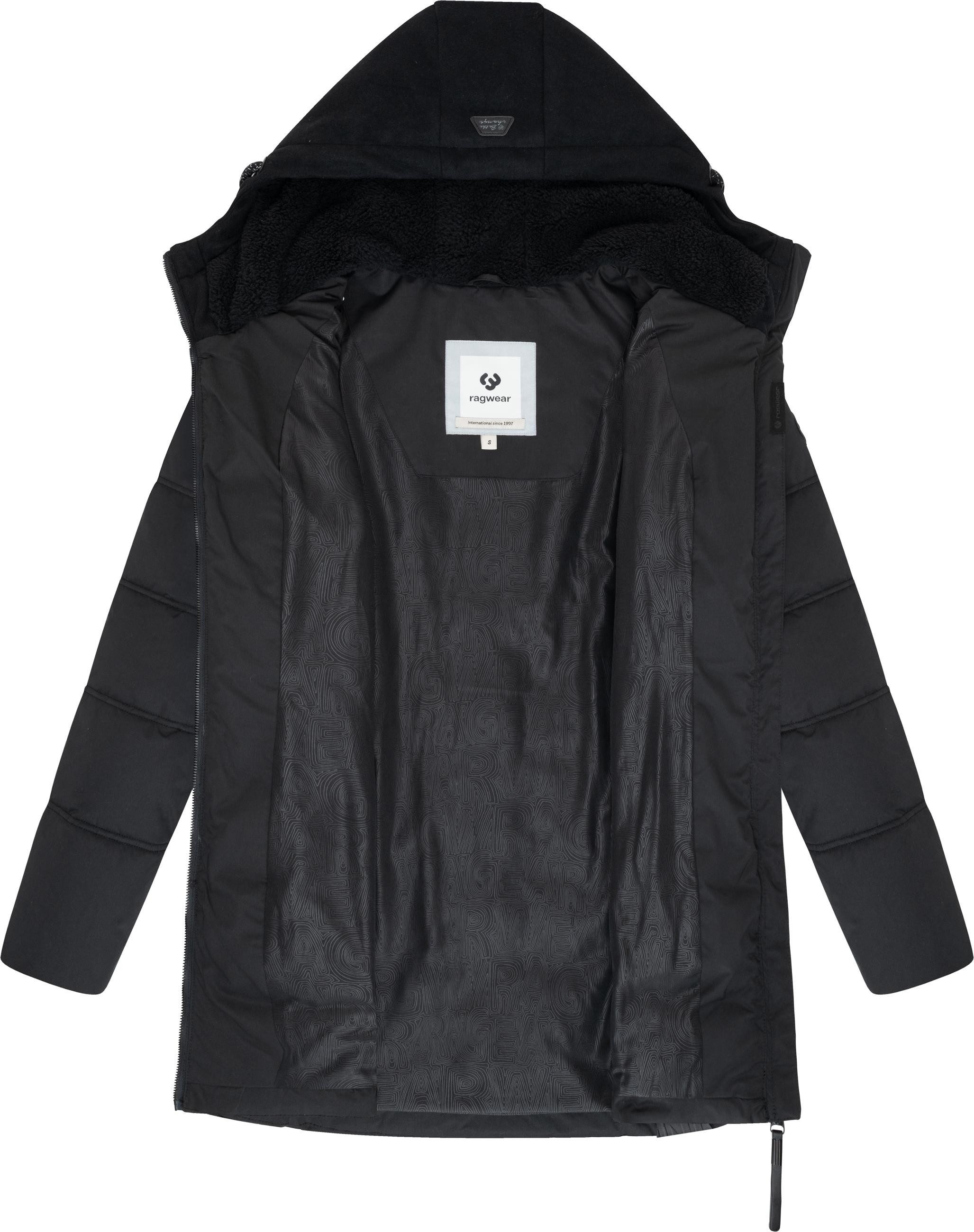 Ragwear Winterjacke Ashani Block Intl. stylischer Winterparka mit gefütterter Kapuze