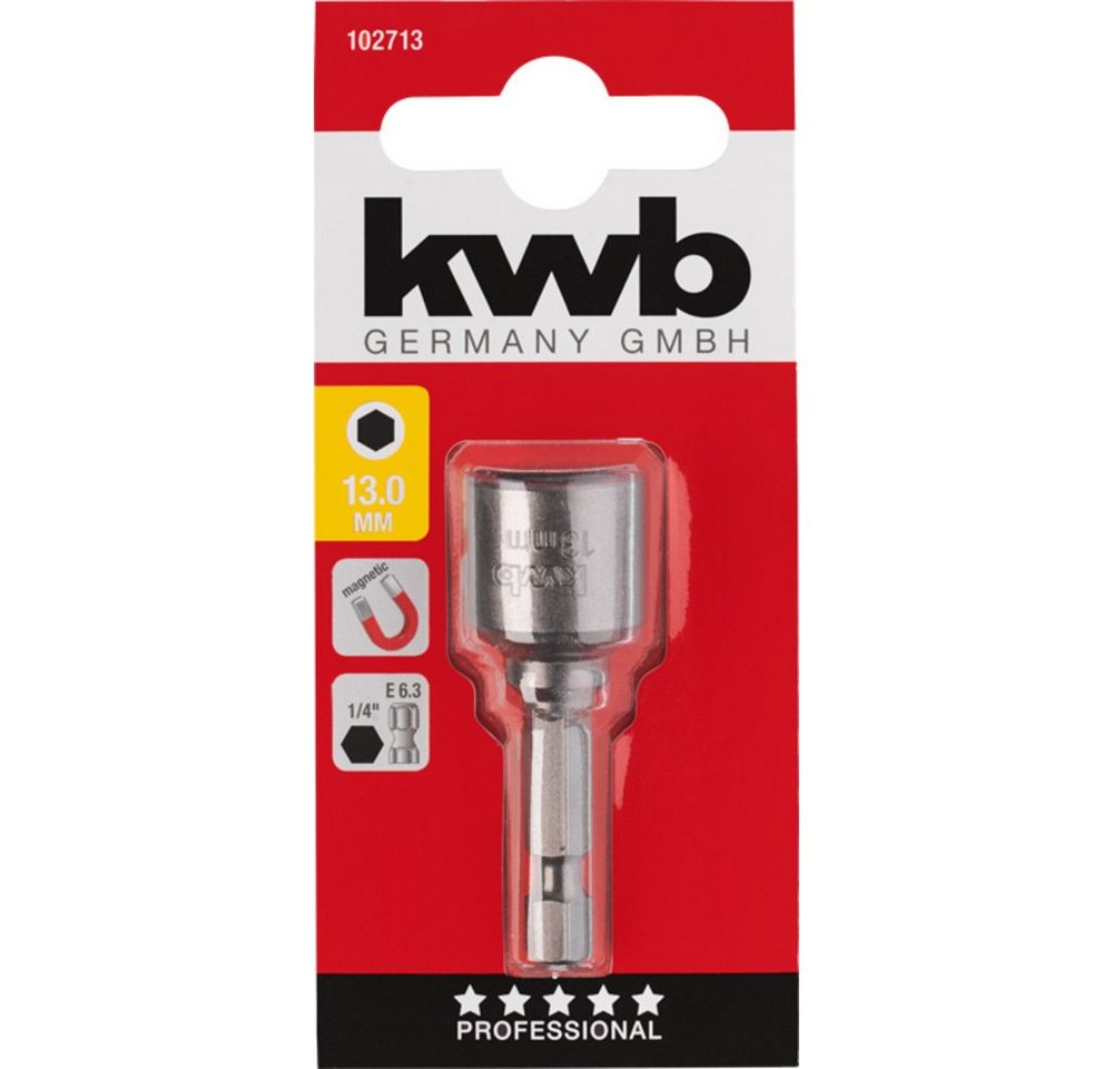 Thumbnail - kwb Steckschlüssel kwb 102713 Steckschlüsseleinsatz 13 mm 1 Stück Sechskant