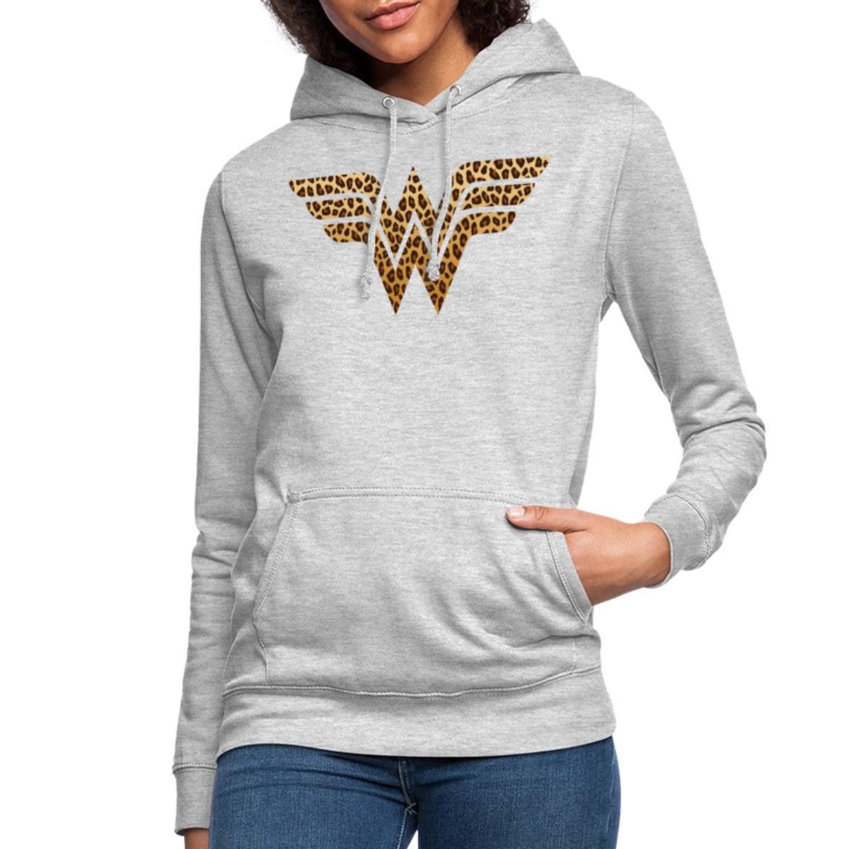 Spreadshirt Hoodie Wonder Woman Leoprint Logo günstig online kaufen