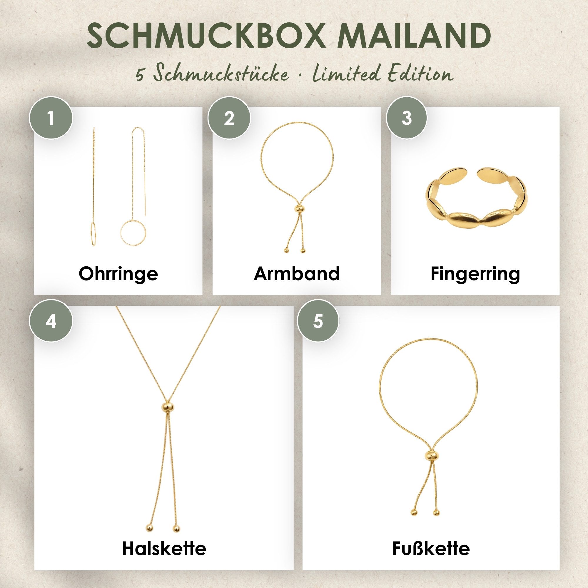 Heideman Schmuck-Adventskalender Summerbox Mailand silberfarben, Schmuckset mehrteilig Schmuck für Frauen - 5 Schmuckstücke
