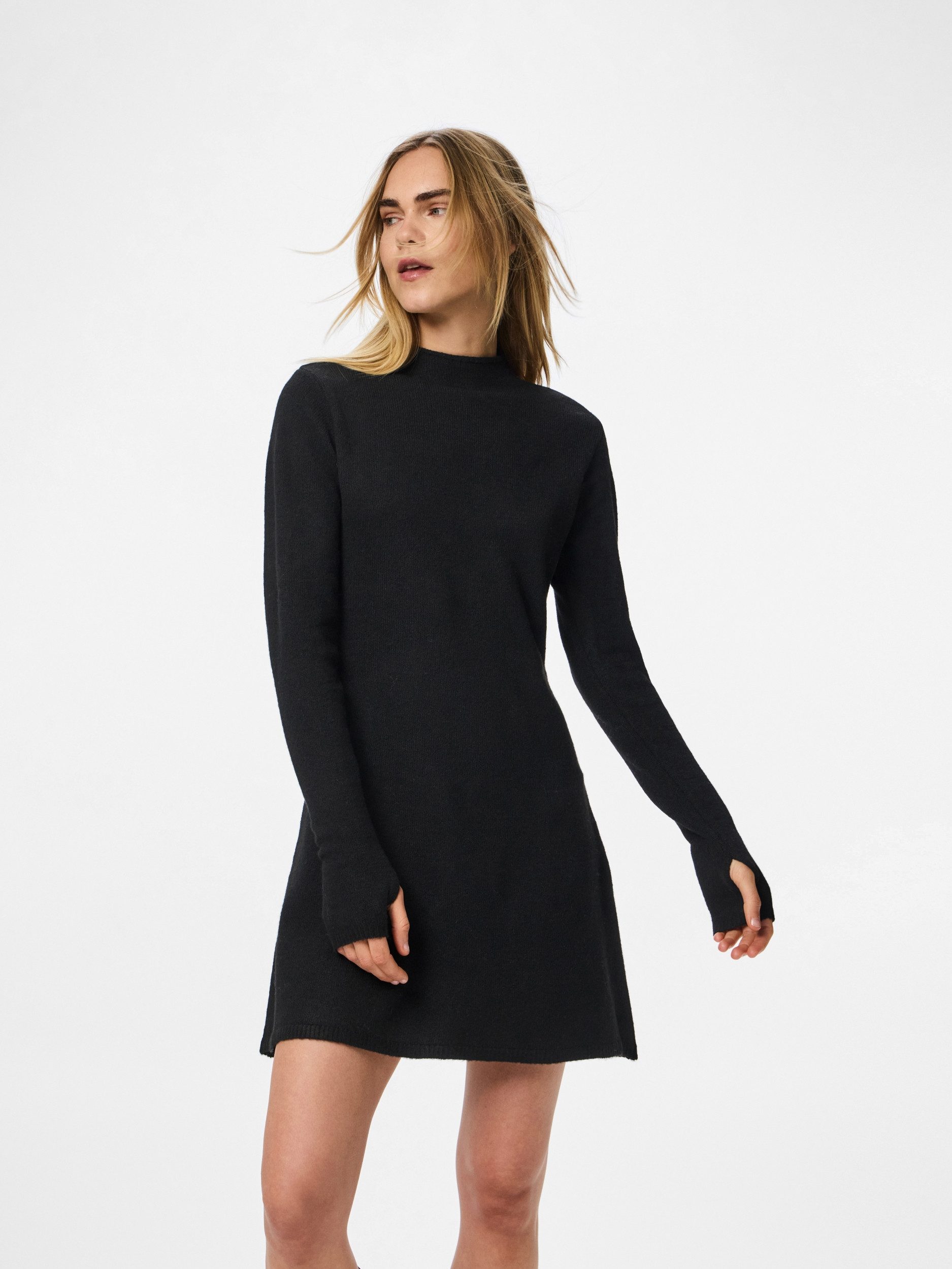 pieces Minikleid PCJUNNA LS MOCK NECK MINI KNIT DRES