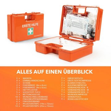 Karat Medizinschrank Erste-Hilfe-Koffer Klein für Kleinbetriebe, Verbandskasten Steriler Inhalt, ABS-Kunststoff