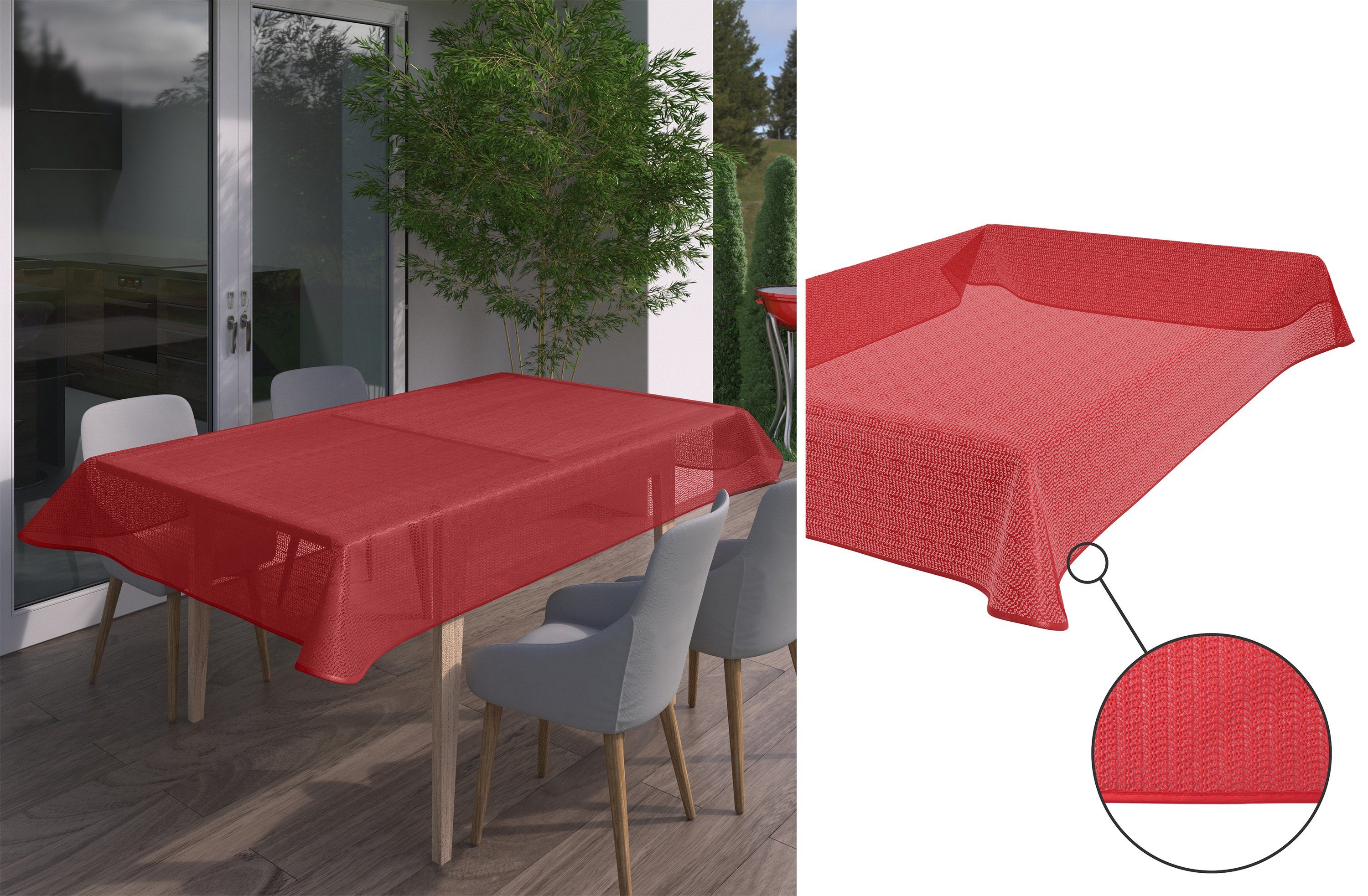 Beautex Tischdecke Tokio Weichschaum Tischdecke mit Paspelband, Garten, Balkon, Terrasse (1-tlg)