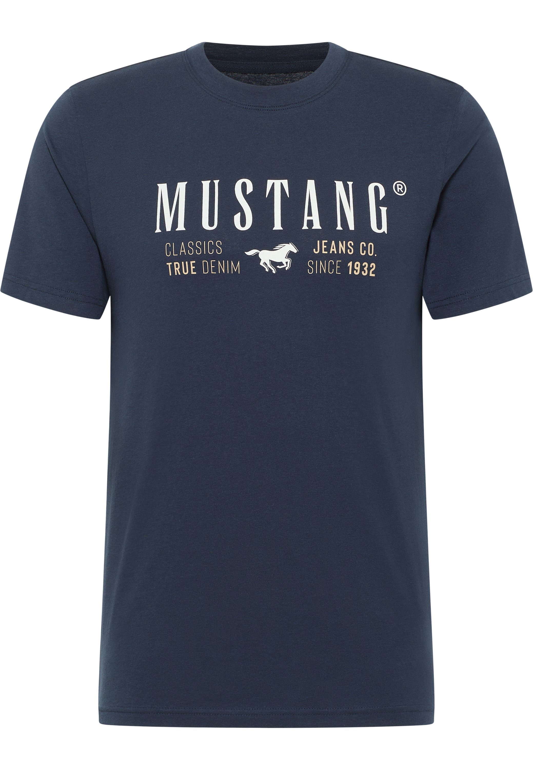 Kurzarmshirt MUSTANG Print-Shirt navy Mustang