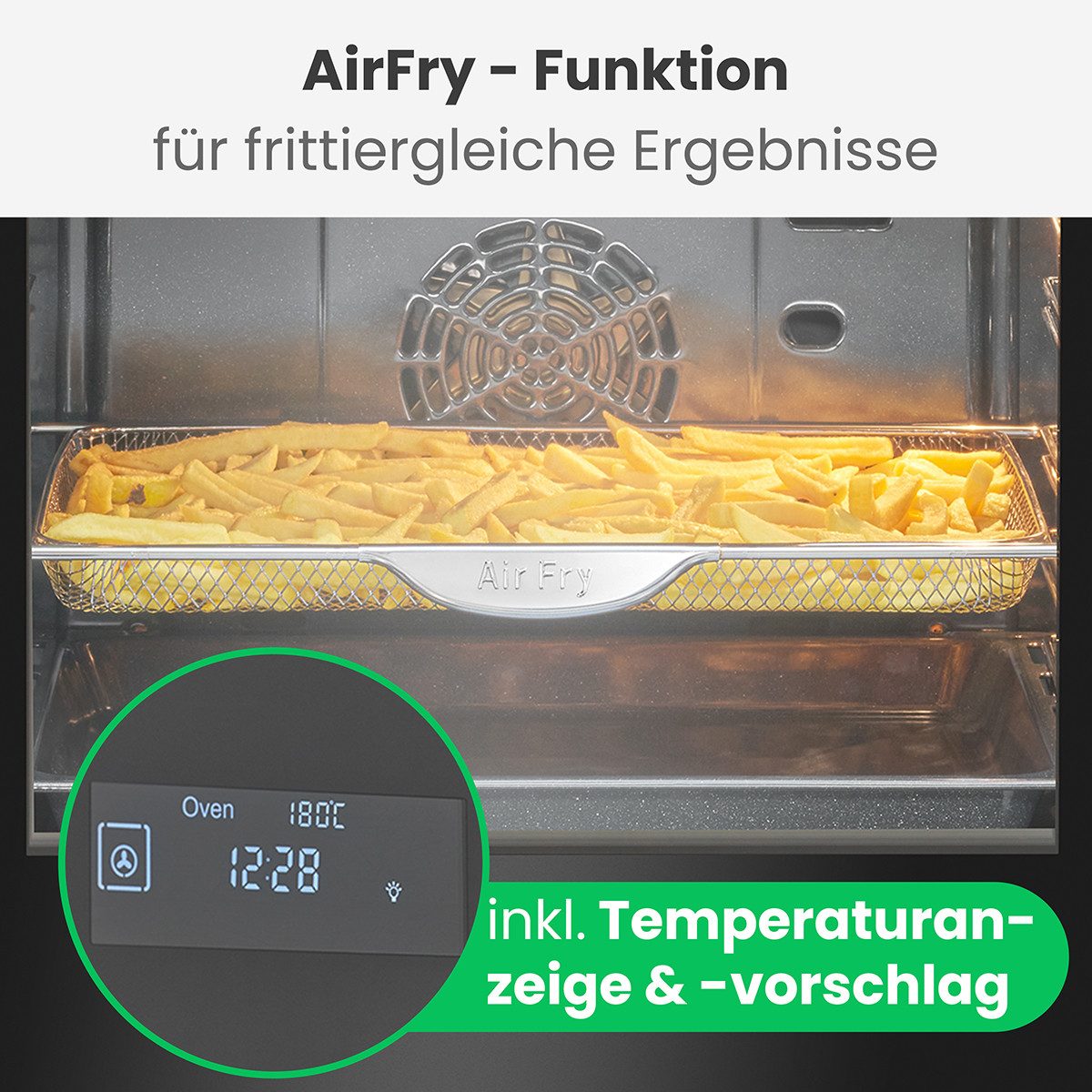 BOMANN Einbaubackofen EBO 7912, mit Pyrolyse & AirFry, 67L Nutzinhalt