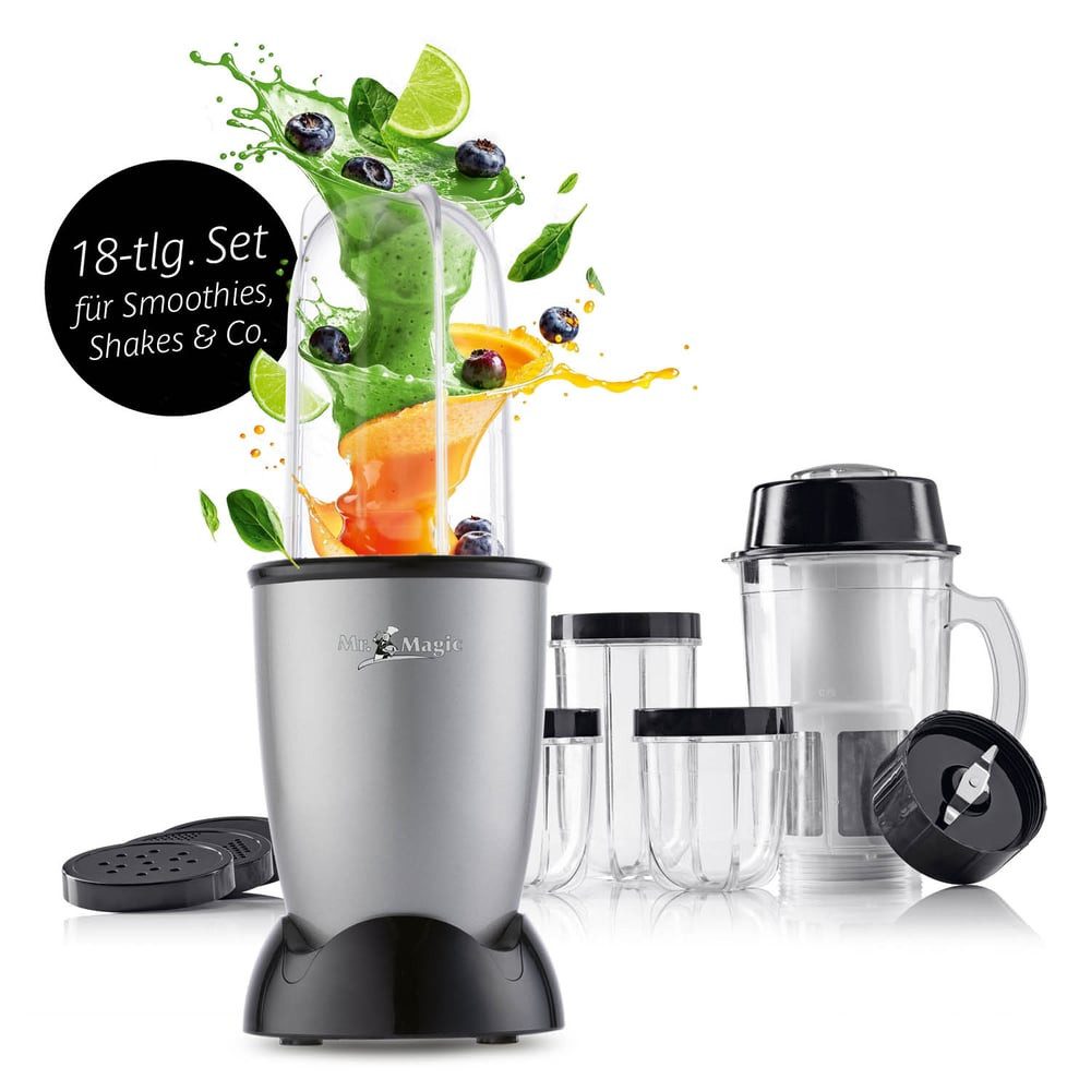 GOURMETmaxx Смузи мейкеры mit Frischhaltedeckel - Shakes, Smoothies & Co., 400 W, leckere vitaminreiche Smoothies, Pestos, Obstmus, Cocktails, Püree