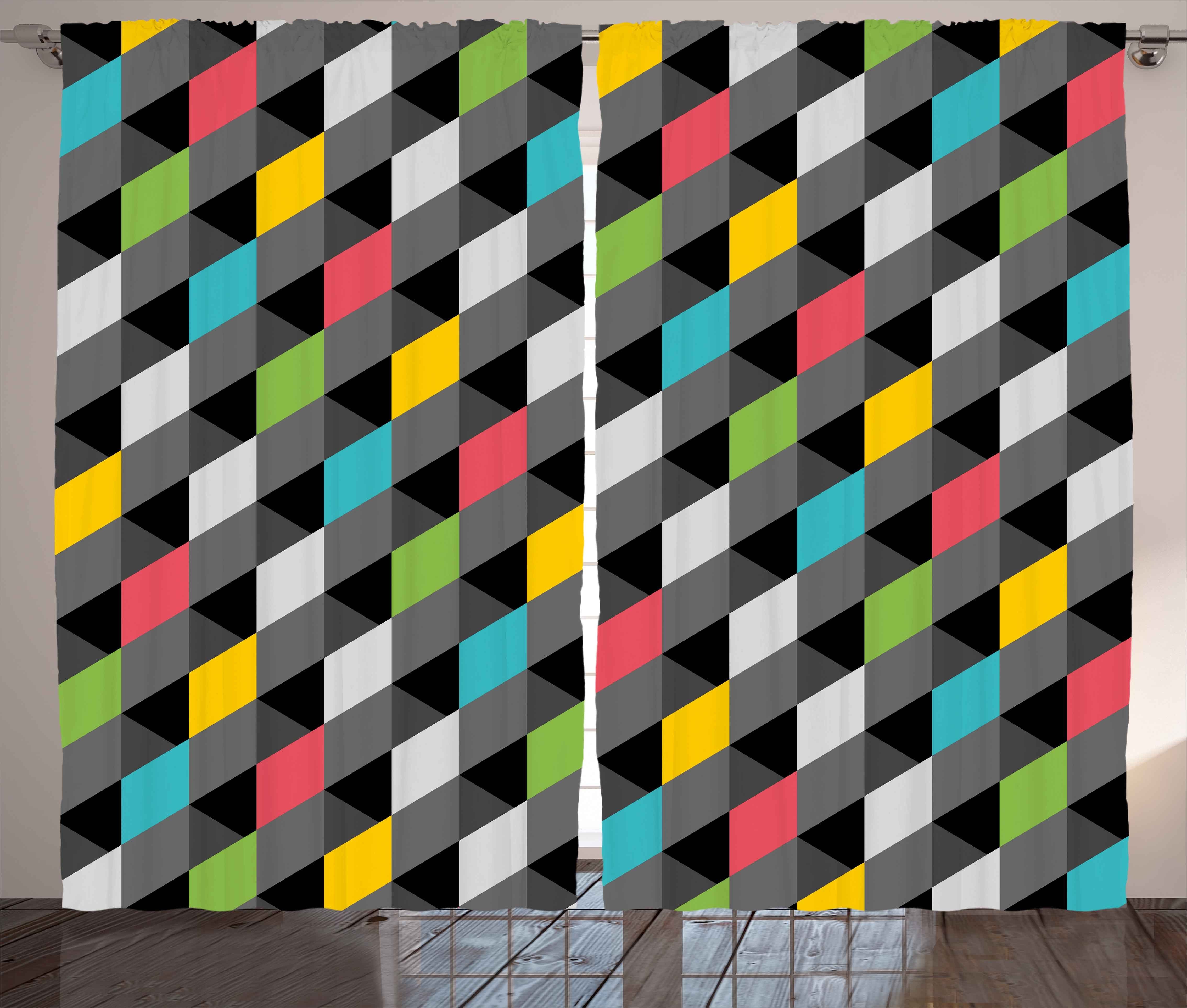 Abstrakte Kräuselband Haken, mit und Schlaufen Vorhang Geometrisch Abakuhaus, Kunst-Art Gardine Schlafzimmer