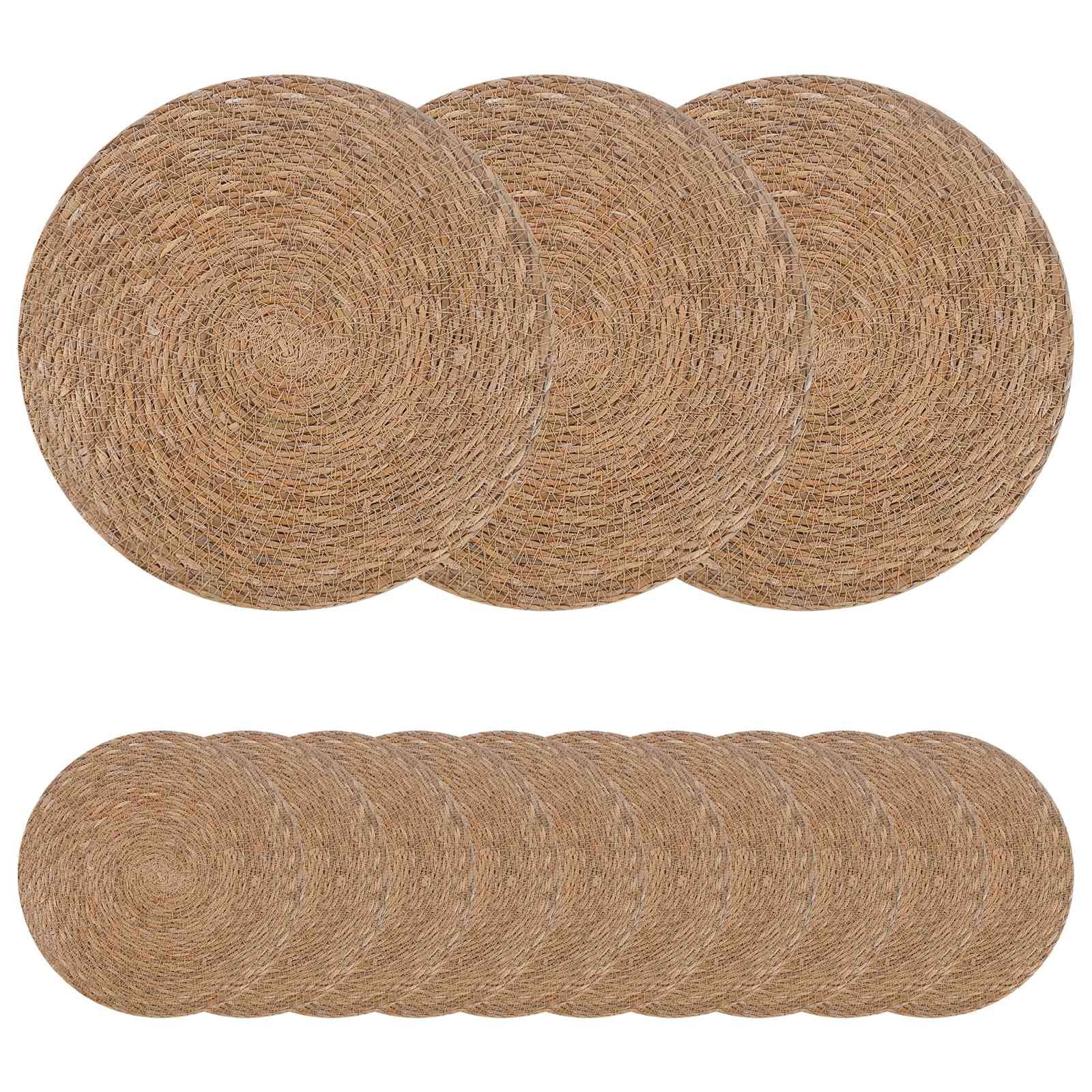vidaXL Platzset Seegraskissen 50 pcs Natur Ø 30 cm 100% Seegras, (50-St)