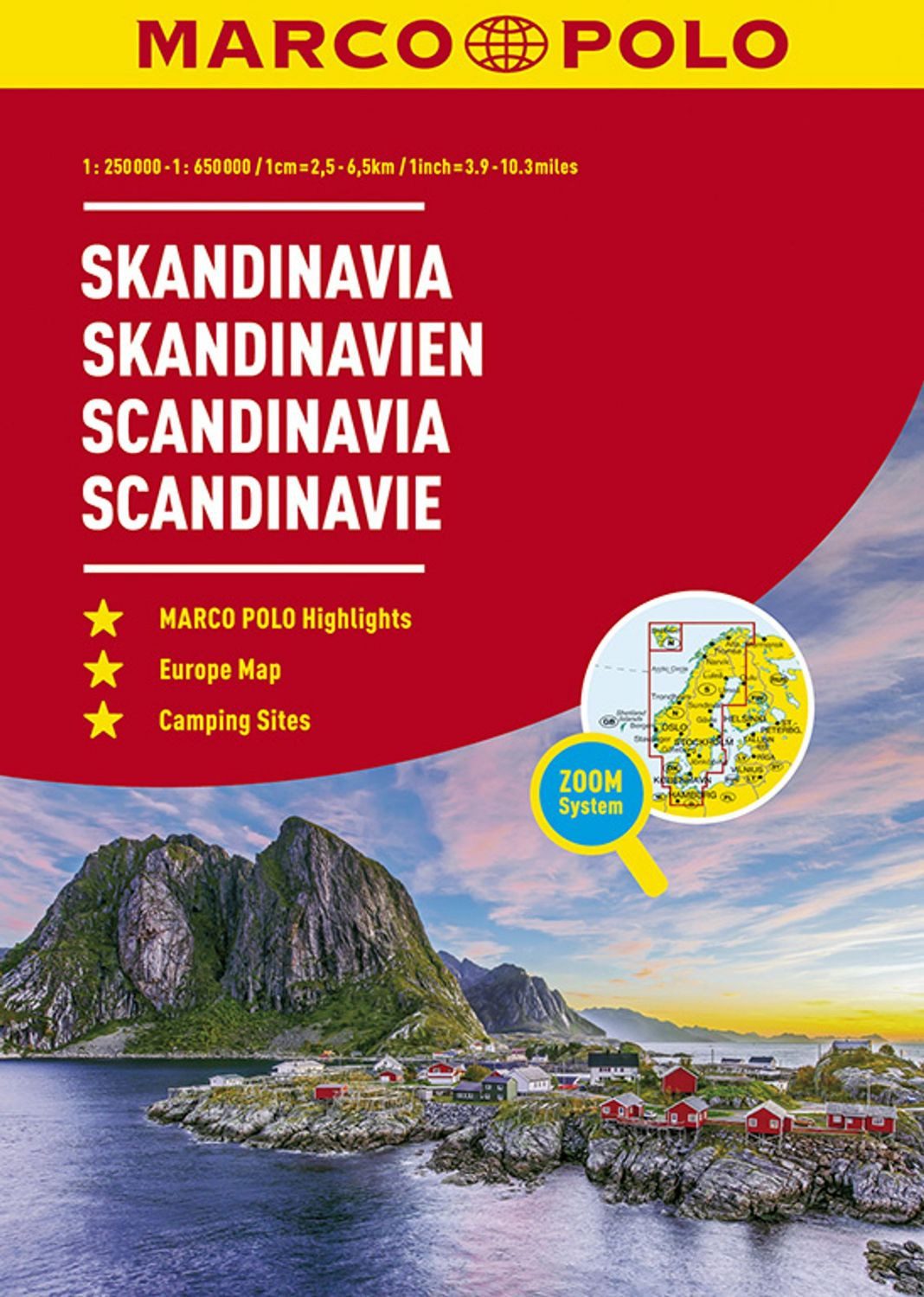 MARCO POLO Reiseatlas Skandinavien 1:250.000 / 1:650.000 Dänemark, Nor / Marco Polo Verlag, Dänemark, Norwegen, Schweden, Finnland mit Europa 1:4,5 Mio.