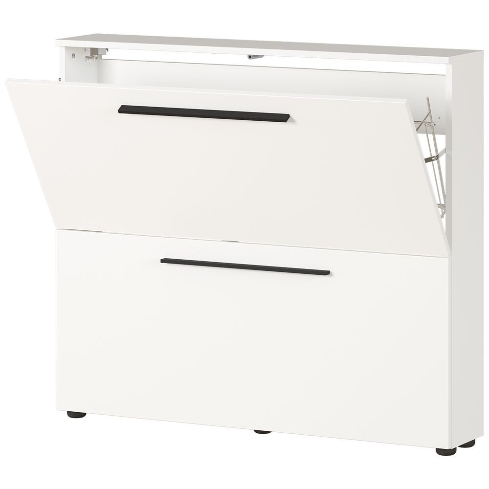Lomadox Schuhschrank UTRERA-01 Schuhkipper Flur schmal, modern, weiß, B/H/T: 100/85/19 cm