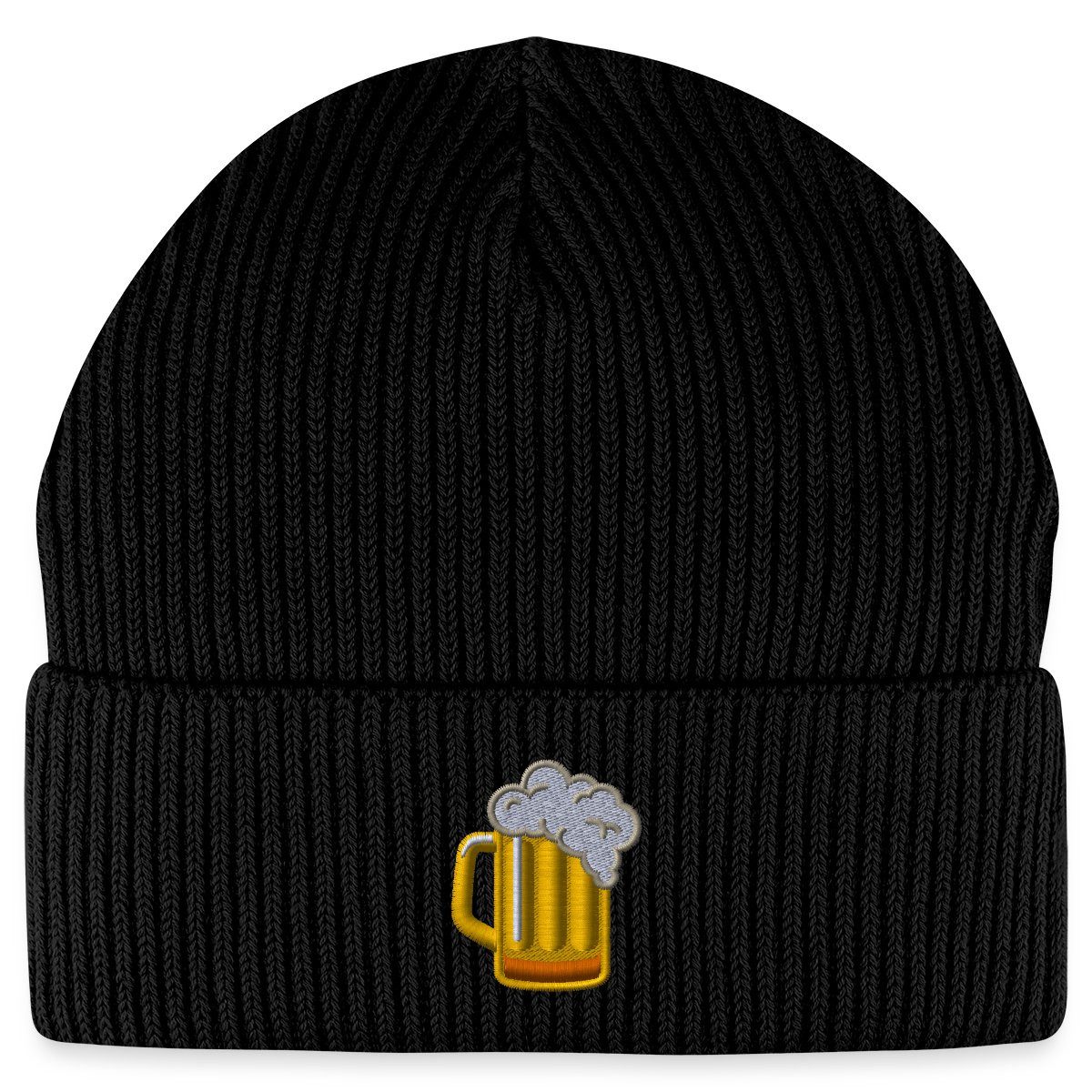 Beanie Bier Stickerei Fisherman Beanie Bio Mütze