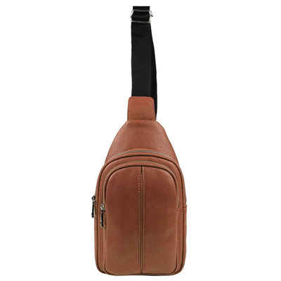 ITALYSHOP24 Schultertasche »Unisex Leder Crossbody Bodybag Sling CrossOver Bag«, leichtgewicht, als Umhängetasche & Schultertasche tragbar, extra Fächer