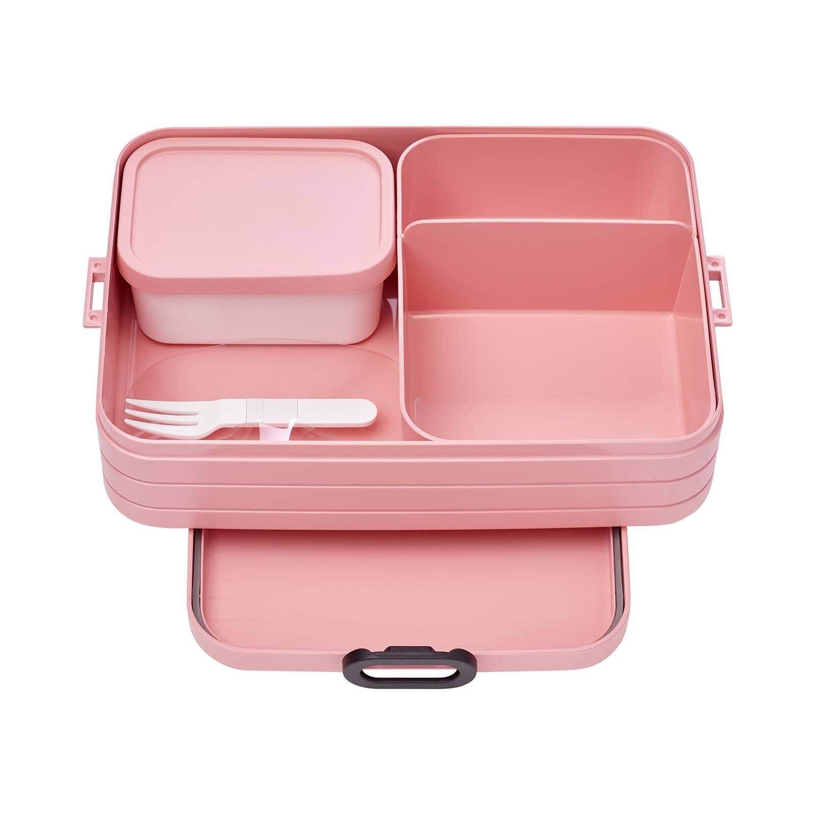 Mepal Lunchbox Take a Break Large Bento-Lunchbox 1500 ml, Material-Mix, (1-tlg), Spülmaschinengeeignet Nordic Pink