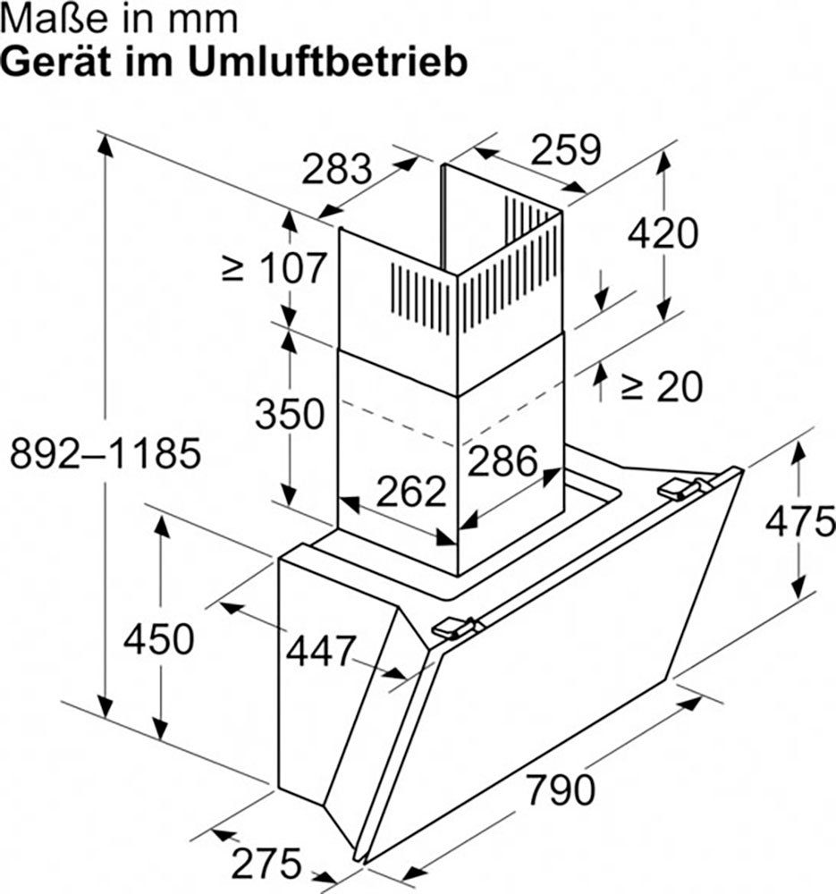 SIEMENS Kopffreihaube Serie iQ500 LC81KAN60