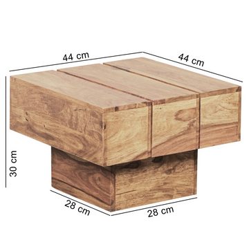 Wohnling Beistelltisch WL1.756 (Akazie Massivholz 44x44x30 cm, Tisch Quadratisch), Kleiner Wohnzimmertisch, Sofatisch Couchtisch