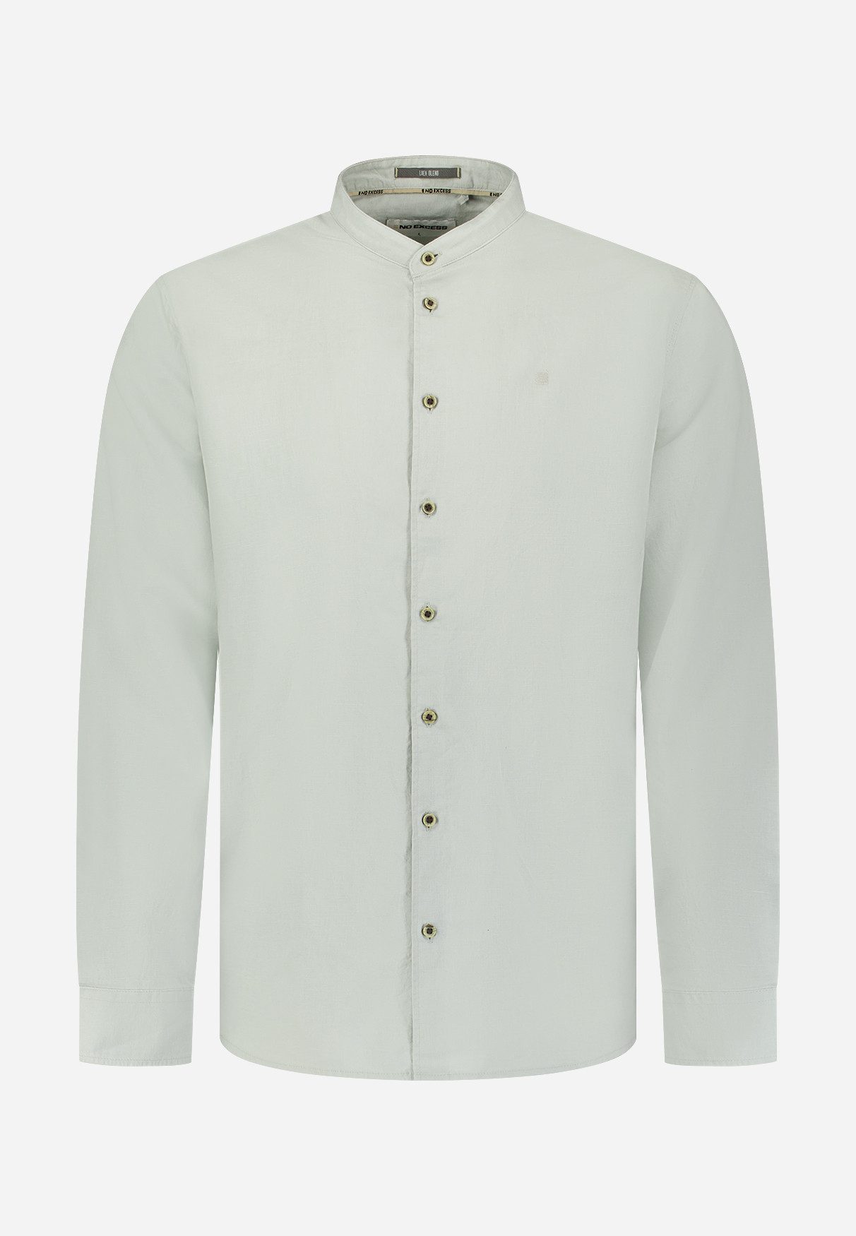 NO EXCESS Leinenhemd Shirt With Linen Granddad - Langarm Leinenhemd - Herrenhemd
