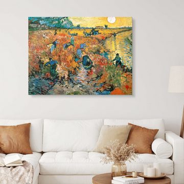 Posterlounge Acrylglasbild Vincent van Gogh, Der rote Weinberg, Wohnzimmer Mediterran Malerei