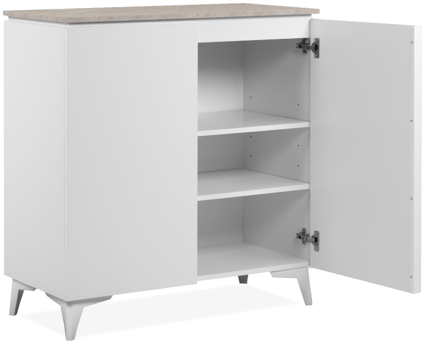 Finori Kommode, Sandstein, weiß, Modern, MADE IN GERMANY, 88 x 92 x 40 cm