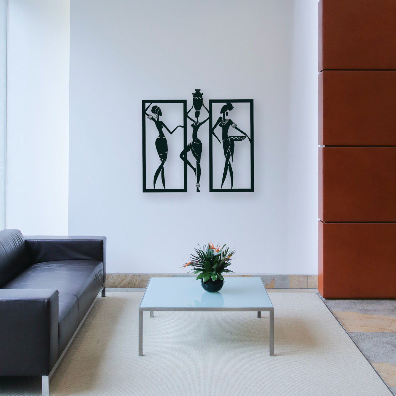 WoodFriends Wandbild aus Holz Afrikanische Frauen zum Aufkleben ethnische Deko, in verschiedenen Größen Wandkunst Geburtstagsgeschenk Ethno
