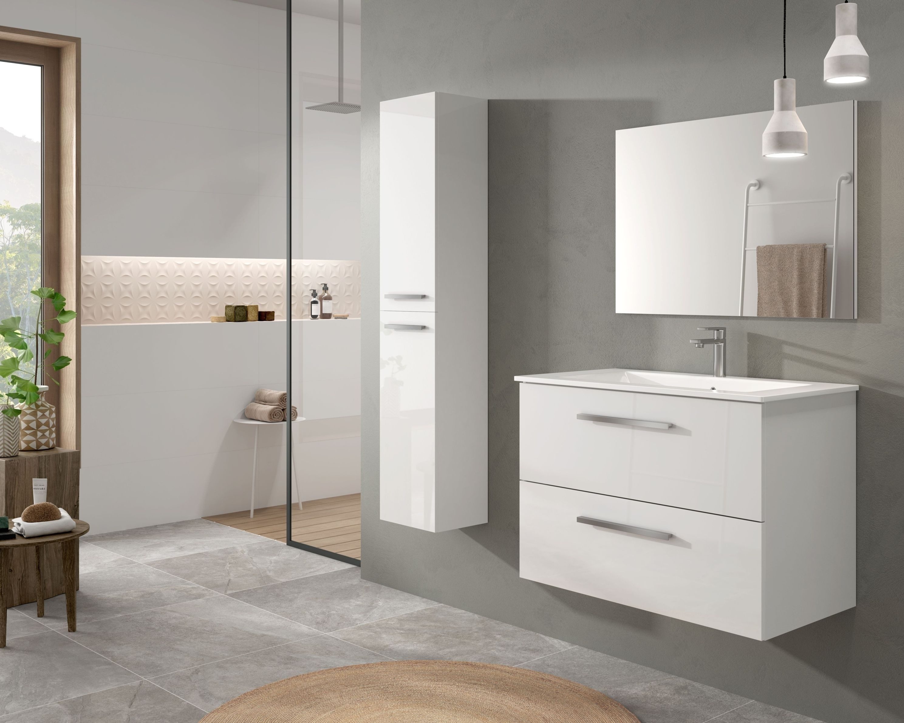 freiraum Badezimmer-Set ARUBA, in weiß glänzend/Weiß günstig online kaufen