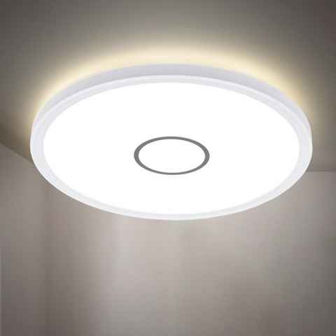 B.K.Licht LED Deckenleuchte, LED fest integriert, Neutralweiß, Deckenlampe, ultraflach, Panel, Wohnzimmer, Flur, inkl. 18W 2400lm
