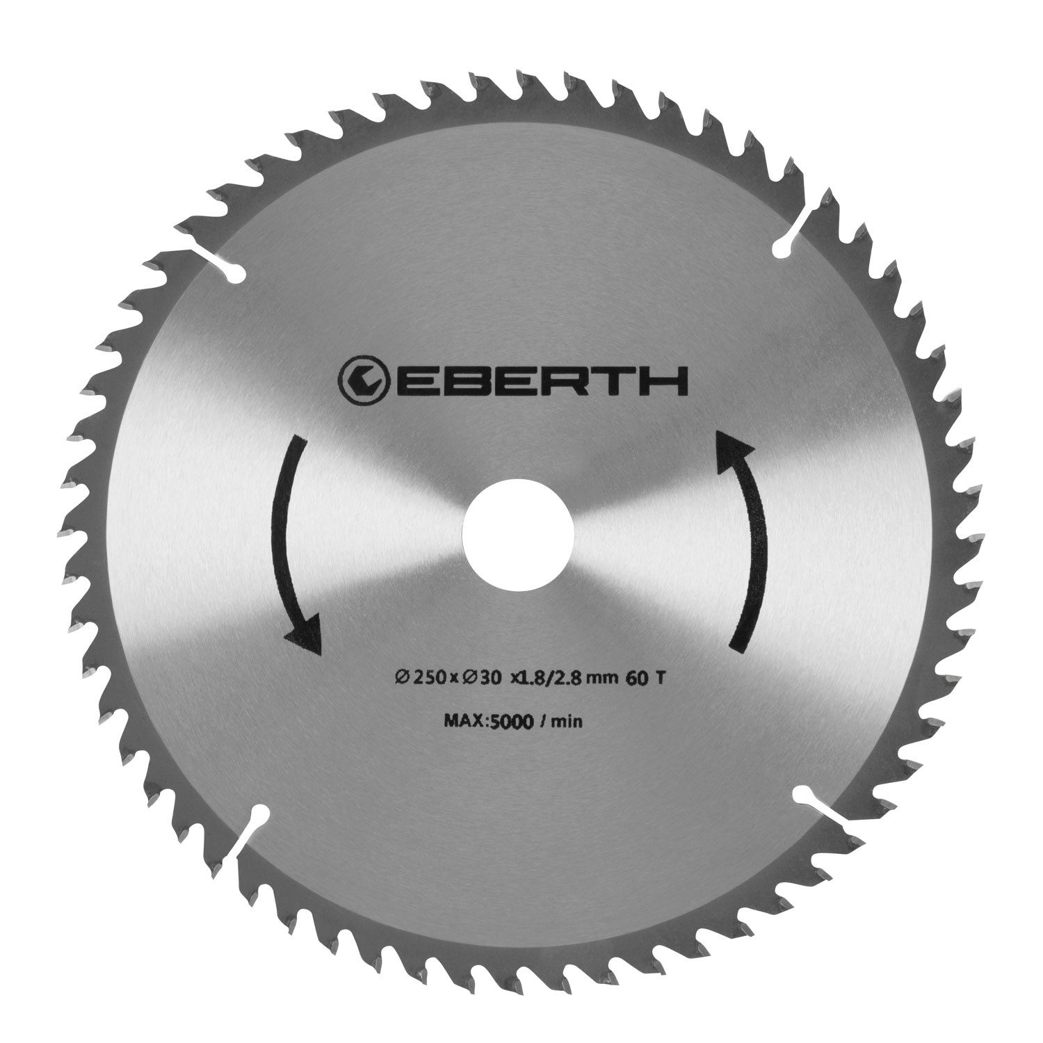 Kreissägeblatt aus Stahl mit Hartmetall-Zähnen 250mm Durchmesser, 30mm Bohrung