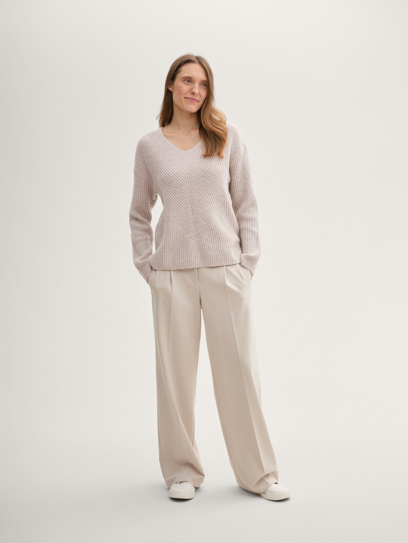 TOM TAILOR Strickpullover Pullover & Strickjacken Strickpullover mit V-Ausschnitt