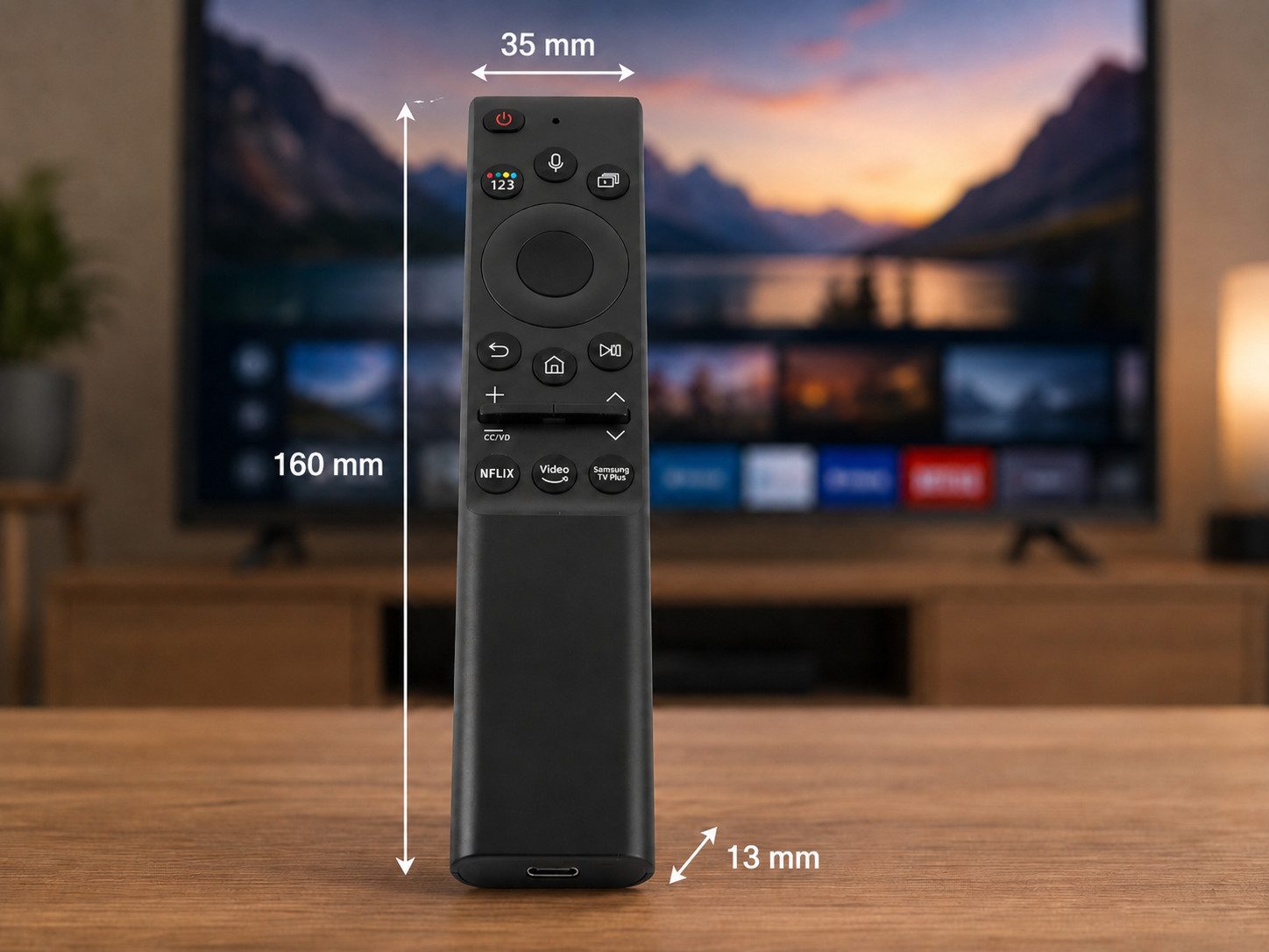 azurano Ersatz für SAMSUNG BN59-01357B, BN59-01357A, TM2180E Universal-Smart-TV-Fernbedienung (Smart Remote mit USB-C, Eco Solar & Sprachsteuerung für Samsung)