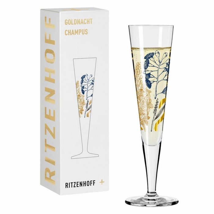 Ritzenhoff Champagnerglas Goldnacht 034 Kristallglas Made in Germany