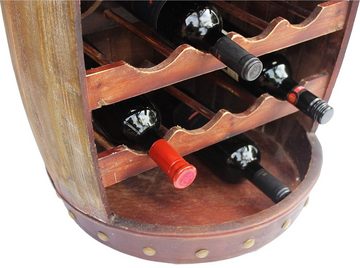 DanDiBo Weinregal Holz mit Ablage Weinfass 1546 Fass 70cm Flaschenregal Flaschenständer Weinständer Bar