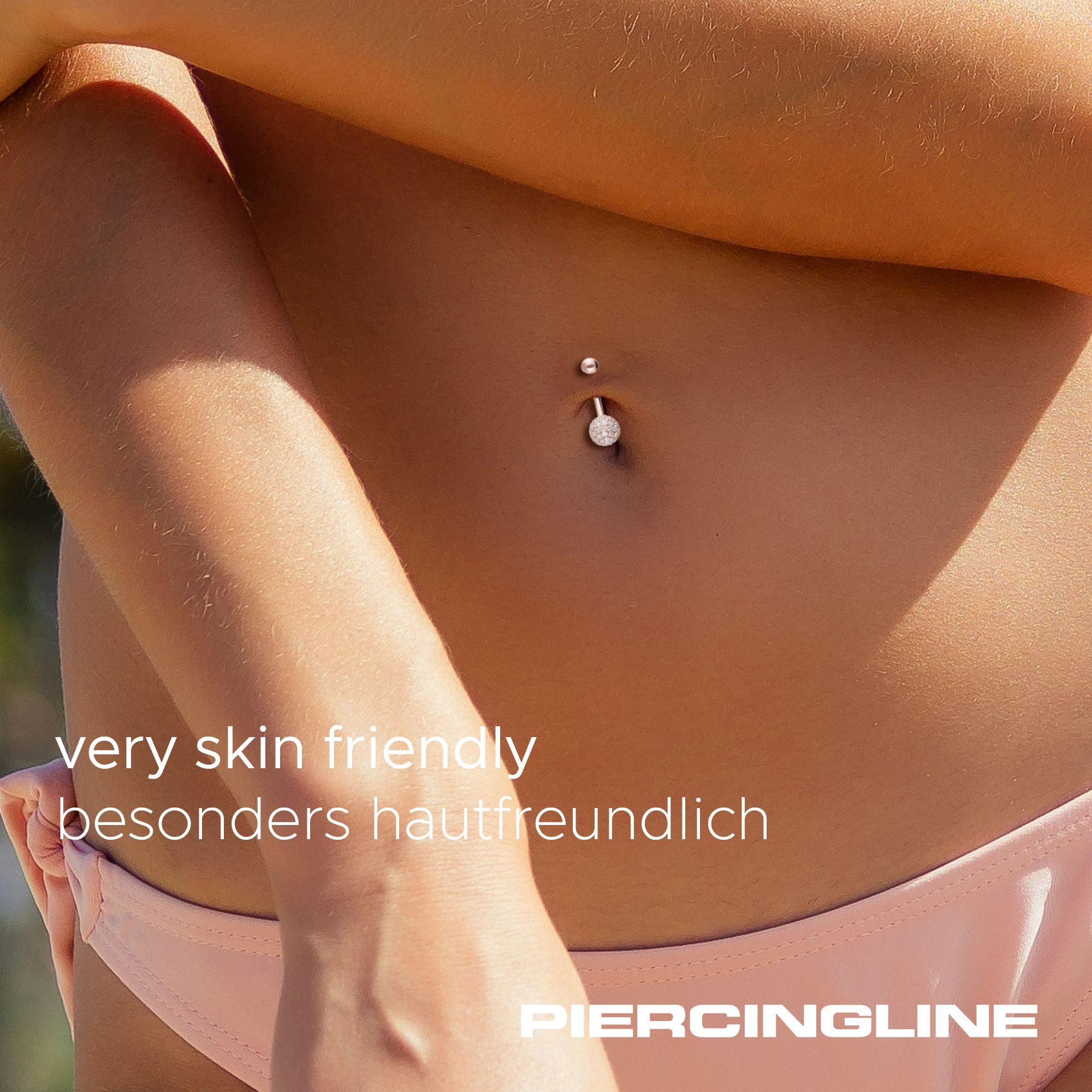 PIERCINGLINE Bauchnabelpiercing 18 Karat Gold Bananabell MULTI-MOISSANIT (Bananabells, 1-tlg)
