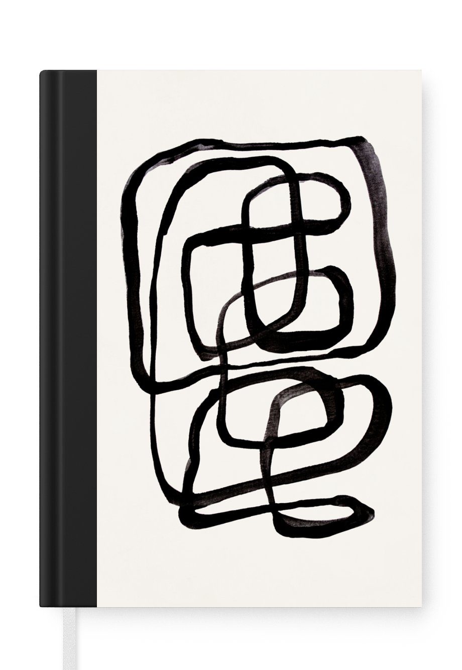 MuchoWow Notizbuch Abstrakt - Kunst - Linien - Muster, Journal, Merkzettel, Tagebuch, Notizheft, A5, 98 Seiten, Haushaltsbuch