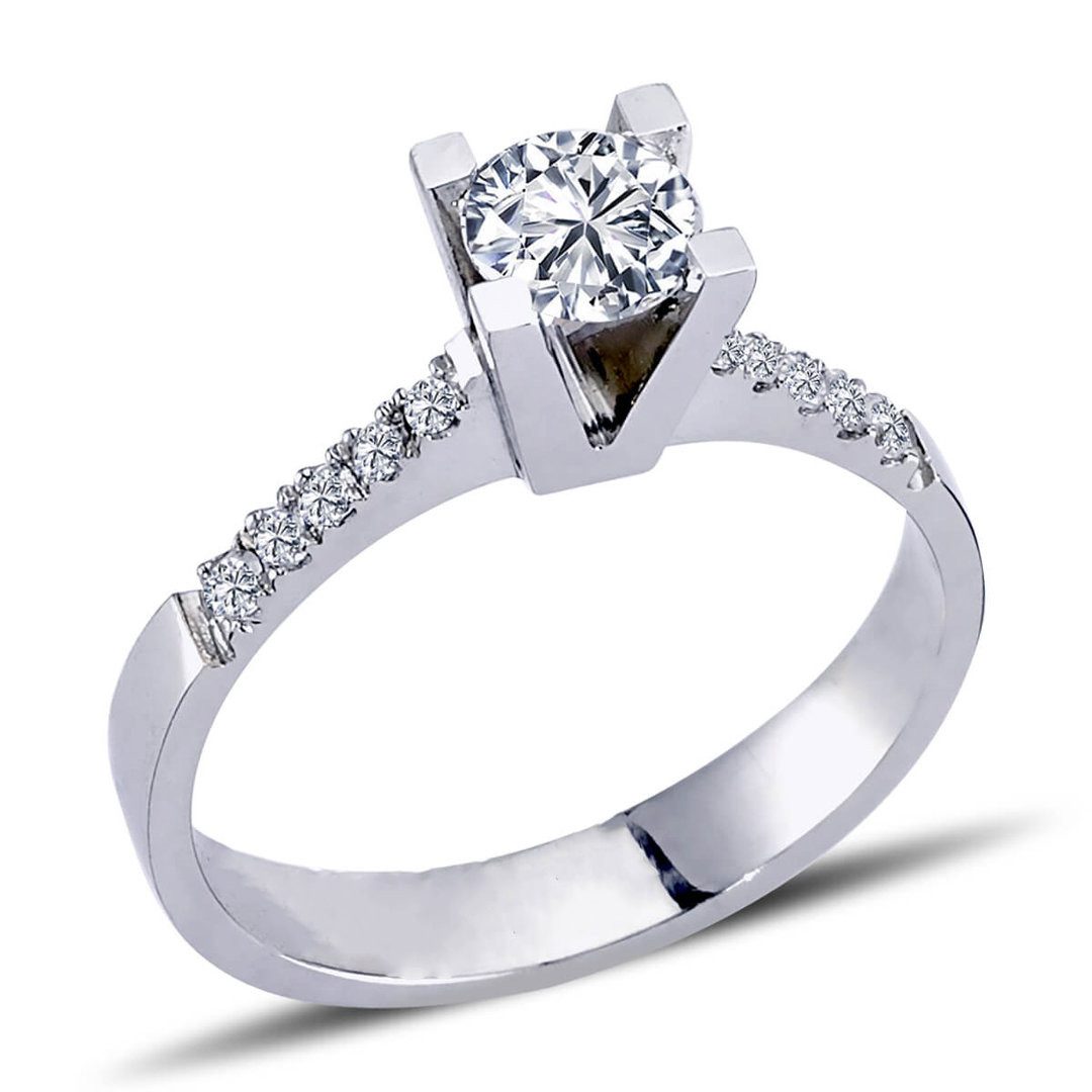 EinStein Diamant Diamantring, 0,53 Carat Diamant Solitär Ring Antragsring 14 Karat Weißgold