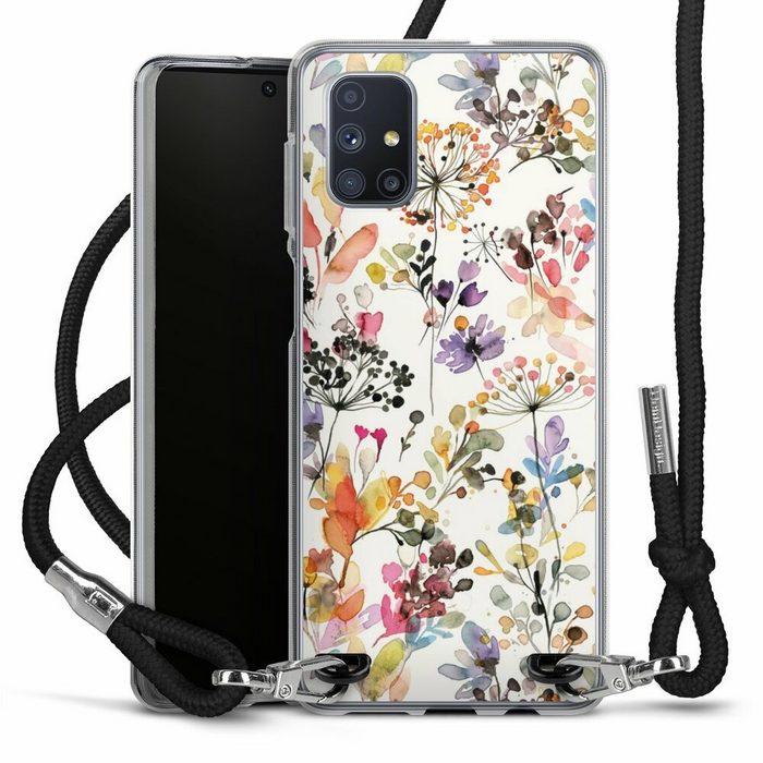 DeinDesign Handyhülle Blume Muster Pastell Wild Grasses Samsung Galaxy M51 Handykette Hülle mit Band Case zum Umhängen