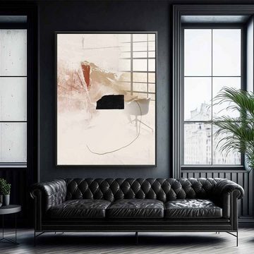DOTCOMCANVAS® Acrylglasbild From A to B - 2 - Acrylglas, Acrylglasbild weiß beige moderne abstrakte Kunst Druck Wandbild