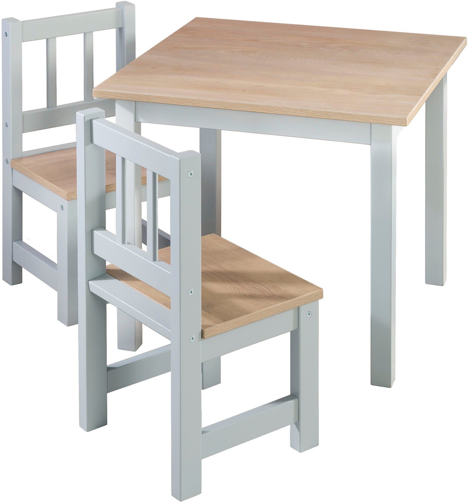 roba® Kindersitzgruppe Woody, Holzdekor/taupe, (3-tlg)