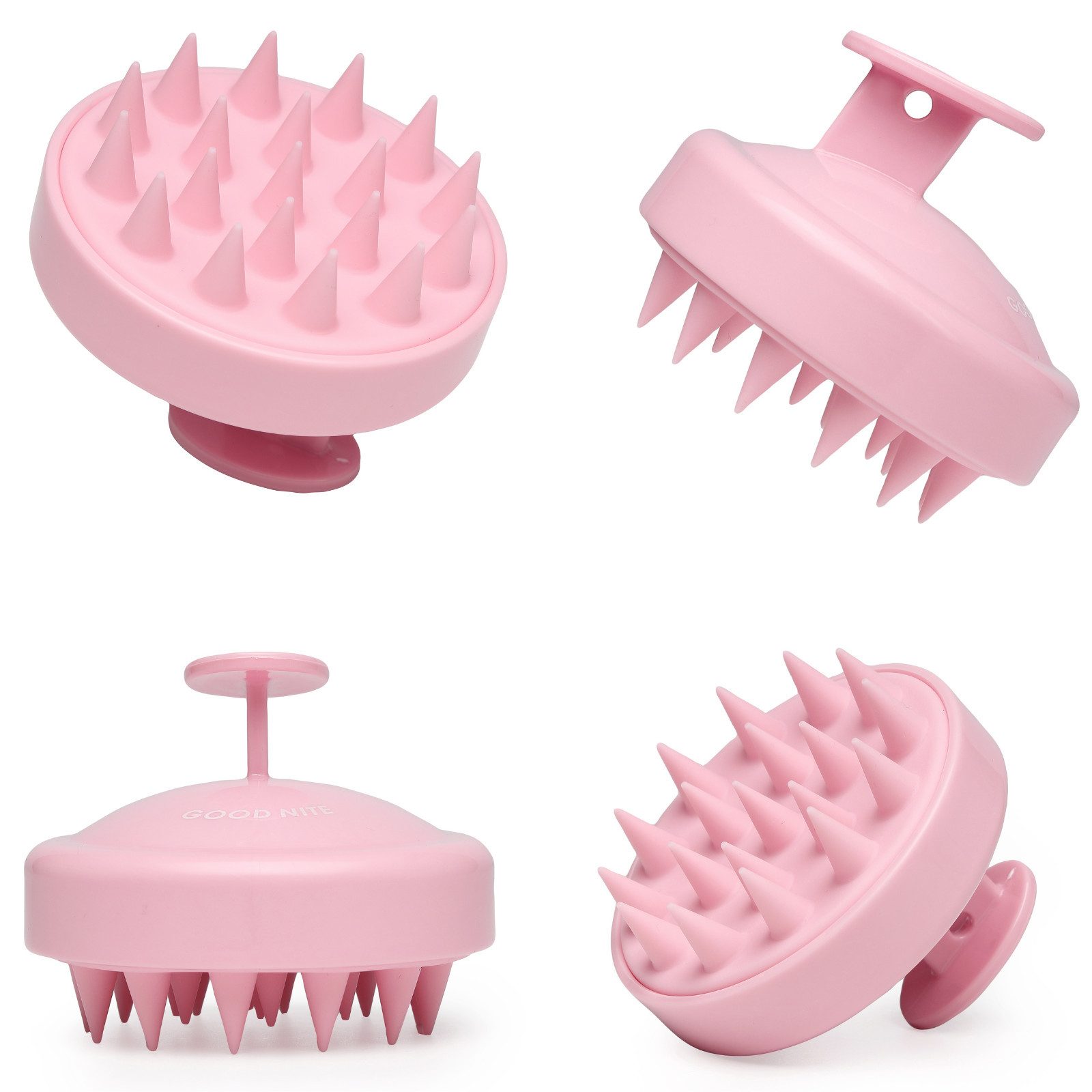 Good Nite Haarbürste Massagebürste Kopfhautpflege Shampoobürste Haarbürste rosa, 4-tlg.