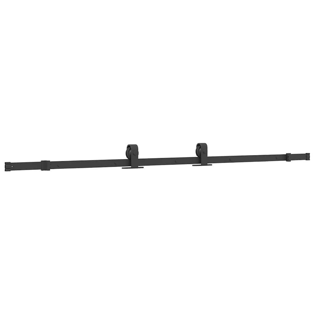 vidaXL Schiebetür Schiebetür mit Beschlag Schwarz 102,5x205 cm ESG-Glas