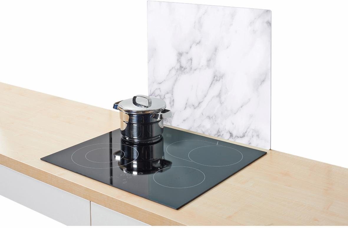 Zeller Present Herdblende-/Abdeckplatte Marmor, (1 tlg), Silikonfüßen