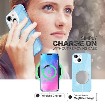 Nalia Smartphone-Hülle Apple iPhone 14, Glitzer Silikon Hülle / Verstärkte Innenseite / Glänzende Schutzhülle