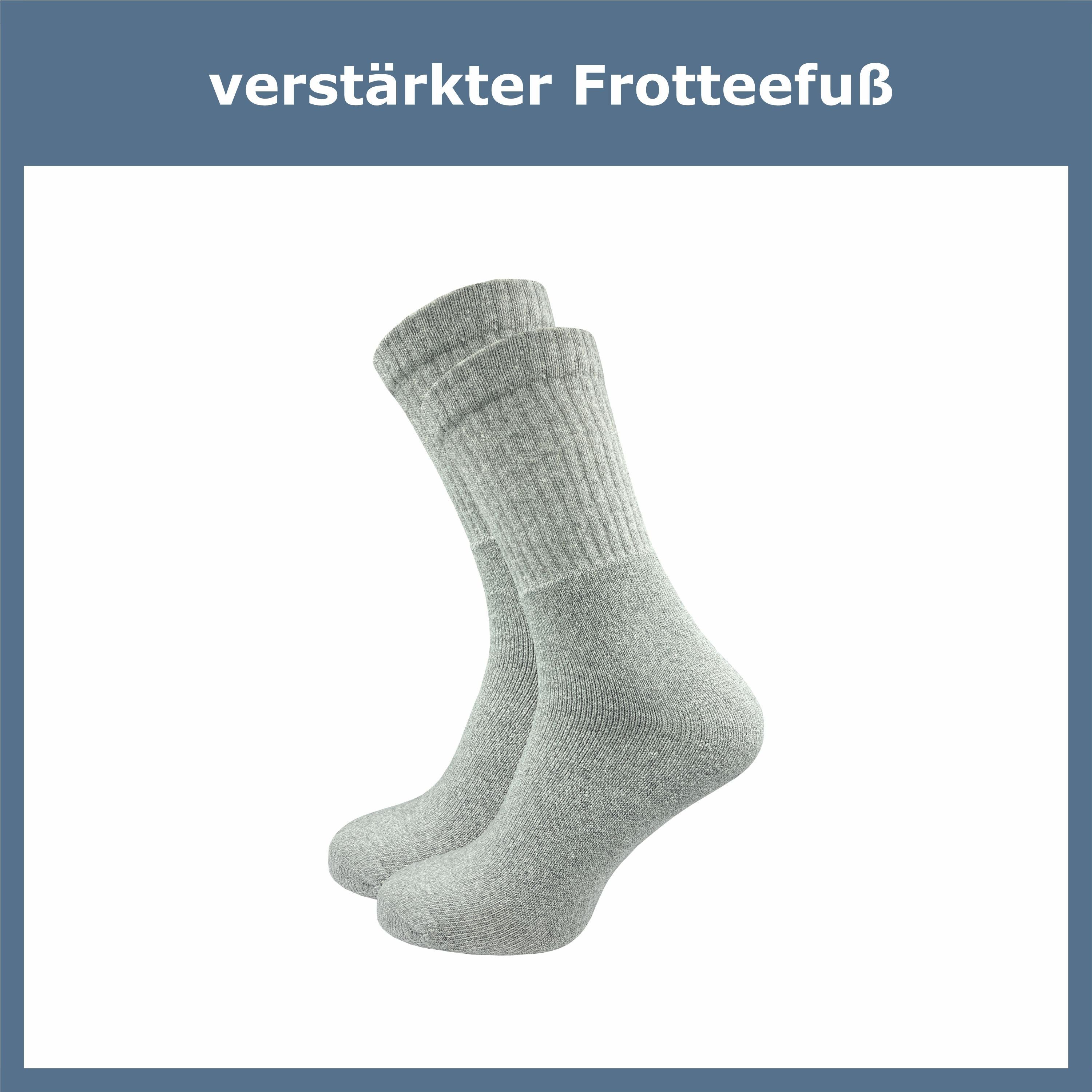 dank Baumwolle Extra Sportsocken u.a. für Damen verstärktem GAWILO & langlebig weiß Frotteefuß schwarz, grau in - aus hellgrau Tennissocken und (10 Paar) 43-46 - Herren in & 39-42