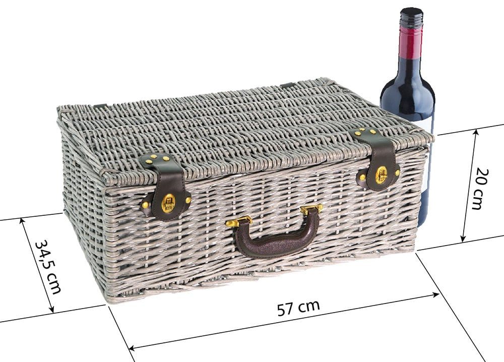 SMAK Picknickkorb Weidenkorb (Set, 40 St., mit Geschirr und Besteck), für 6 Personen
