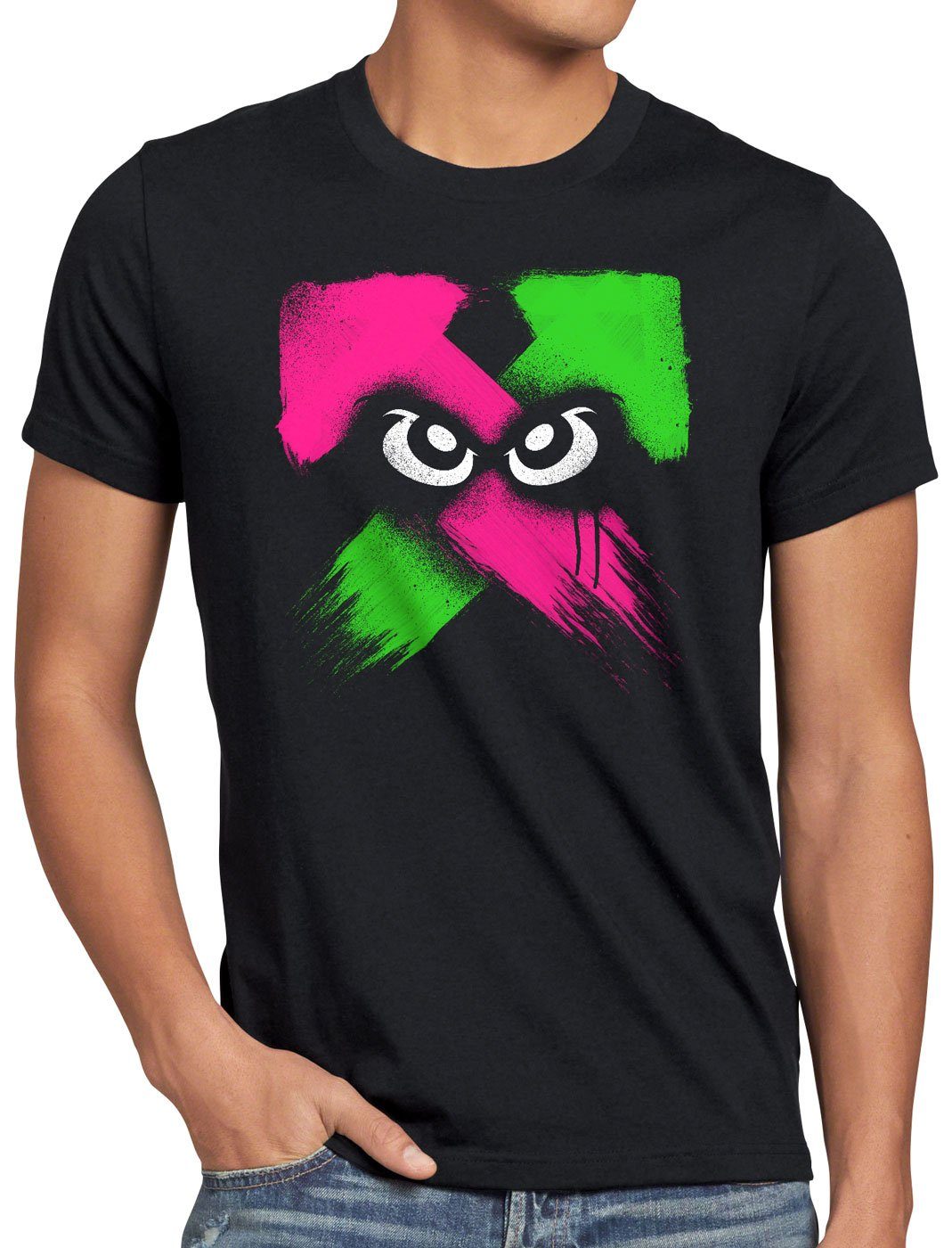 style3 Print-Shirt Herren T-Shirt Splash Power switch shooter gamer | T-Shirts