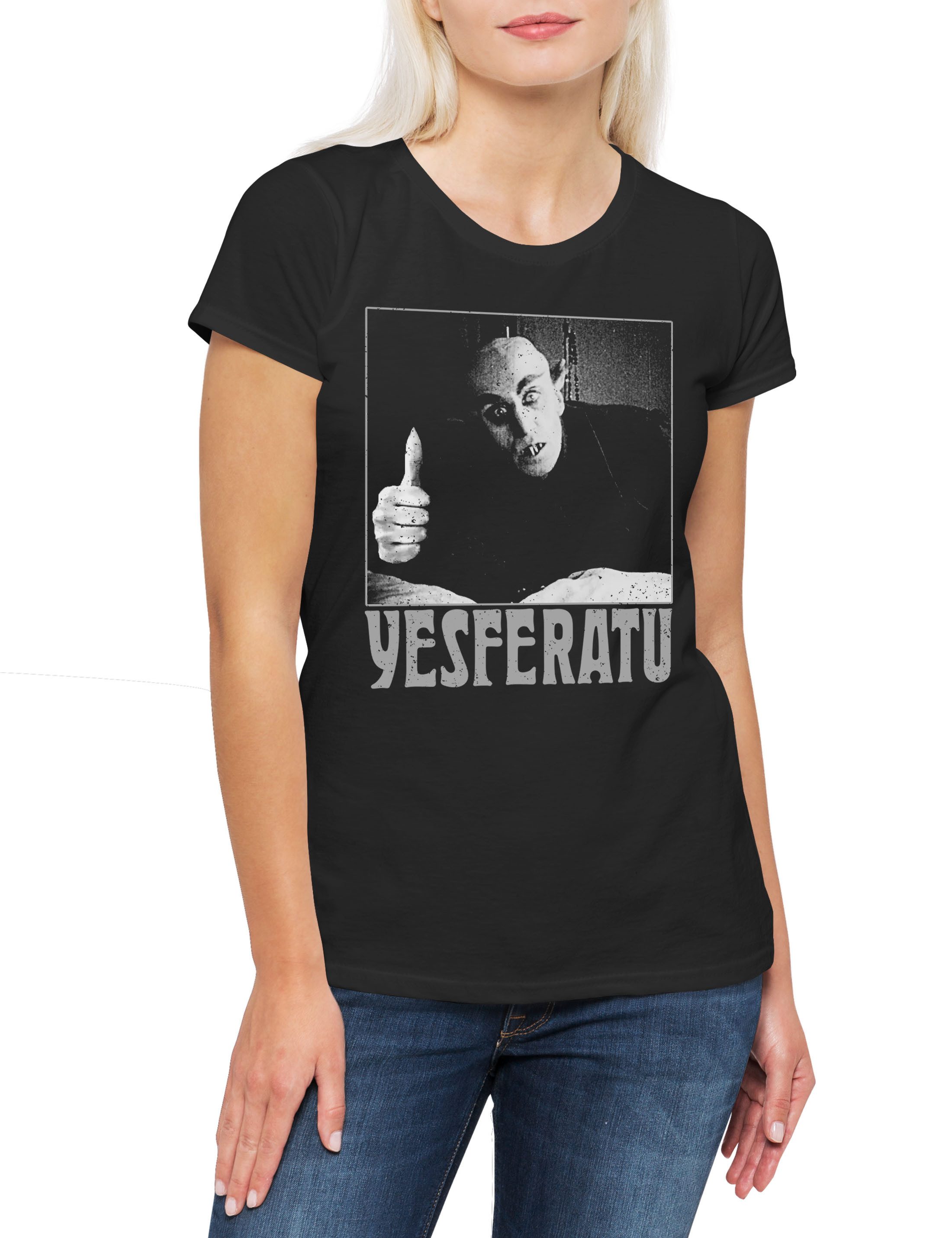 Print-Shirt Yesferatu Damen T-Shirt Classic Movie Film Nosferatu Kinski Murnau