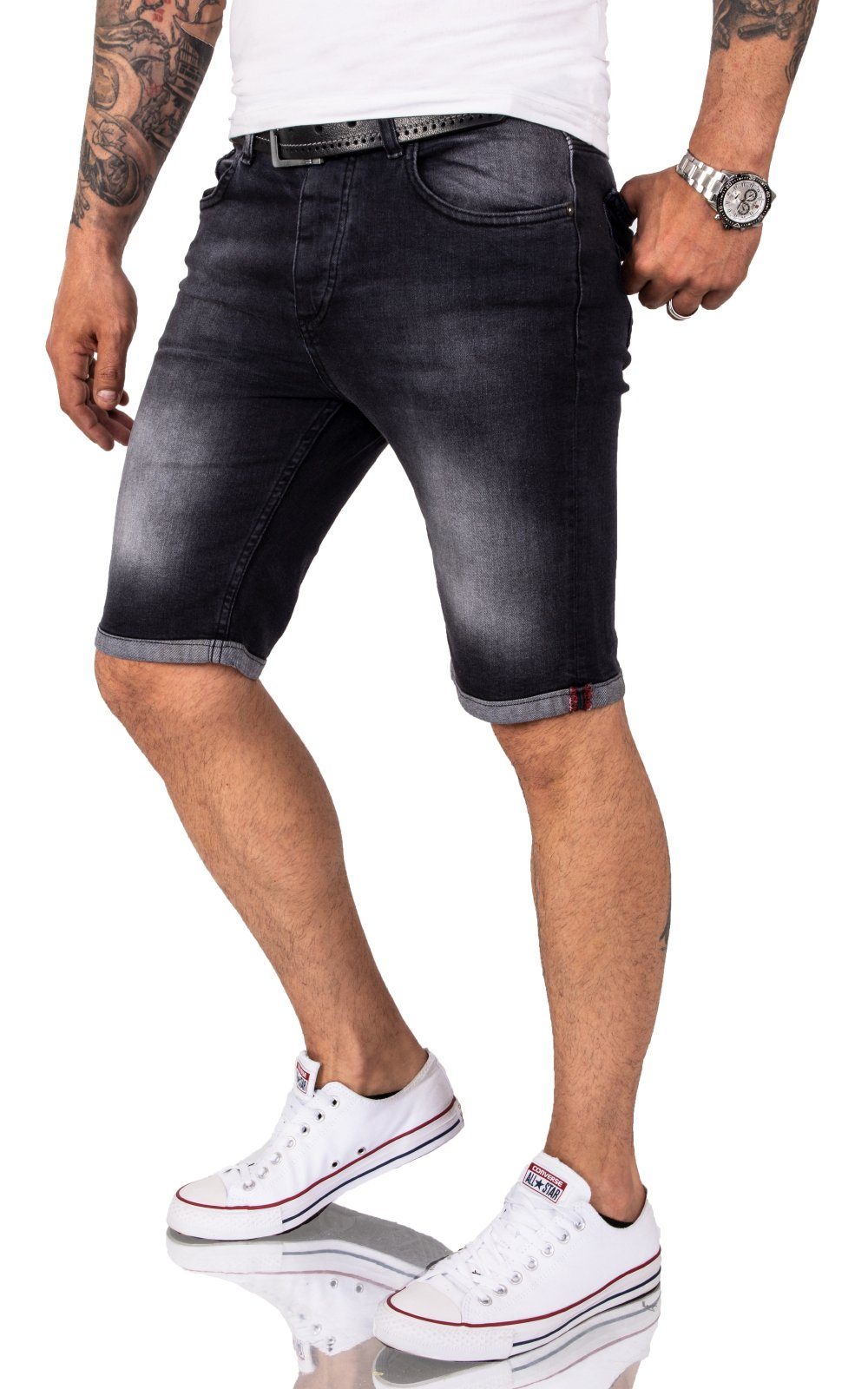 Rock Creek Jeansshorts Herren Shorts Denim Dunkelgrau RC-2214