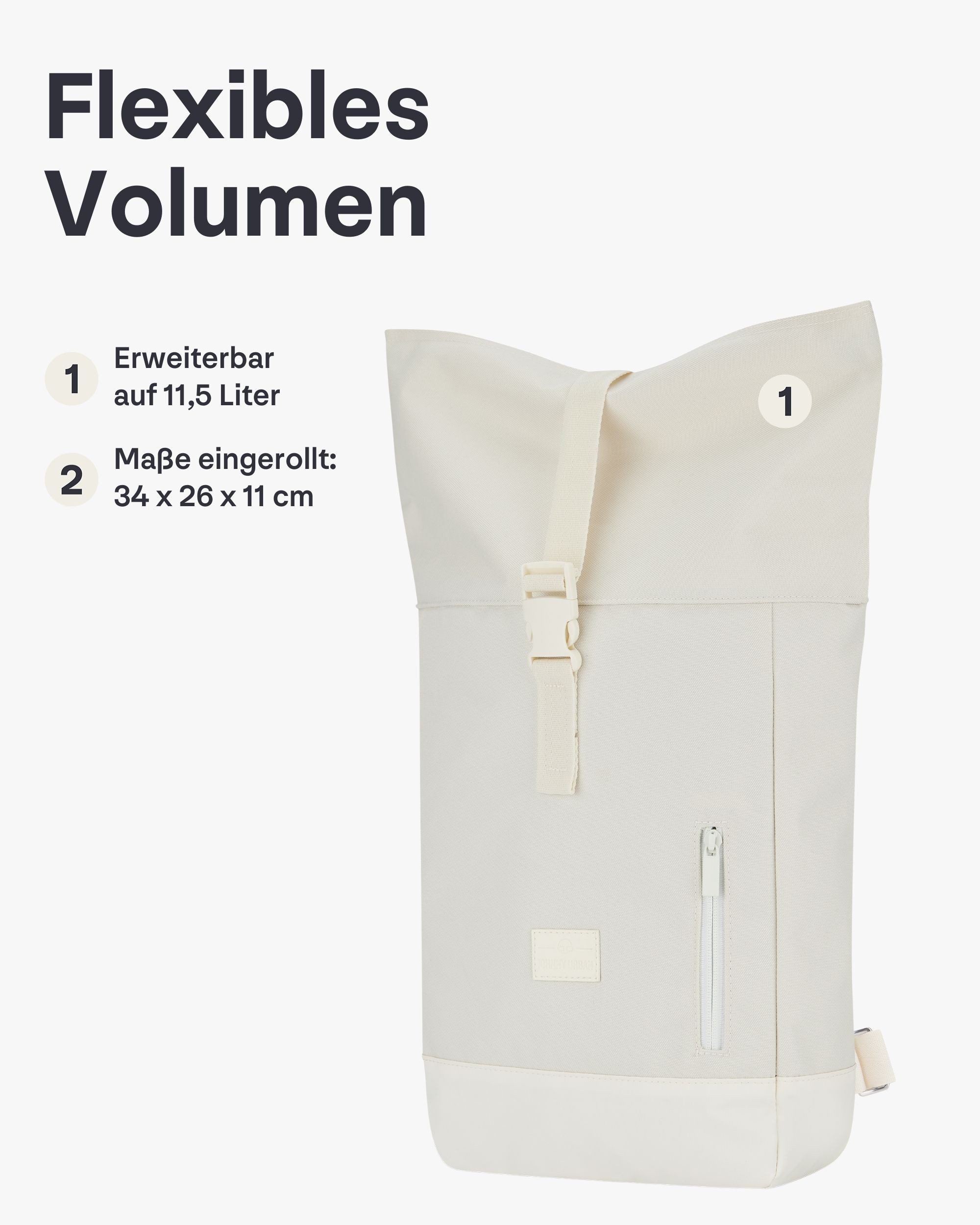 Johnny Urban Cityrucksack Robin Small, Rolltop Damen Herren (1-tlg), Wasserabweisend